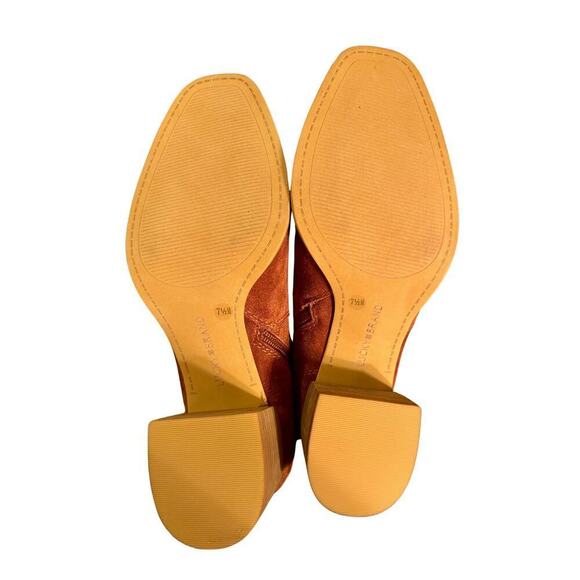 Lucky Brand Women 7.5 Autumn Brandy Soft Suede Western Cowgirl Chunky Heel Boot - Picture 7 of 9